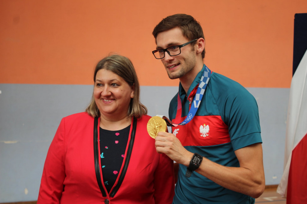 Oficjalne powitanie medalisty w Komarówce P.