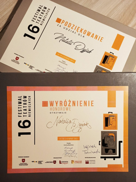 Natalia Dyjak wyróżniona na festiwalu teatralnym