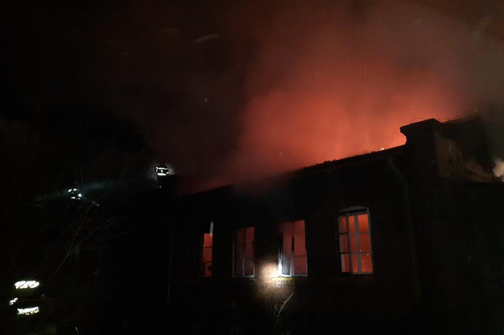 Pożar dawnej gorzelni w Bojanówce