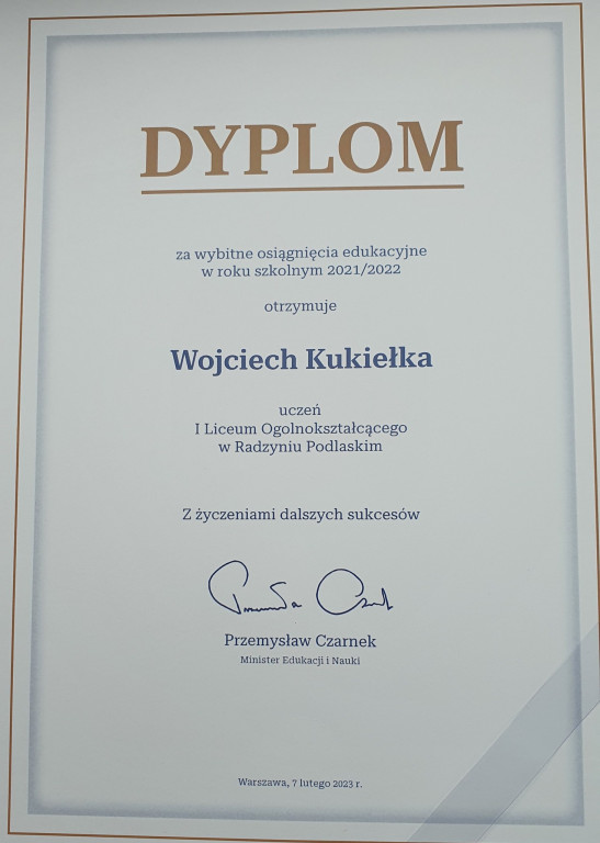 Uroczystość przyznania uczniom I LO stypendiów