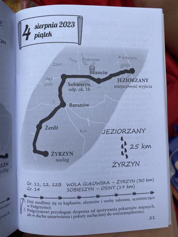 Piesza pielgrzymka na Jasną Górę - dzień drugi