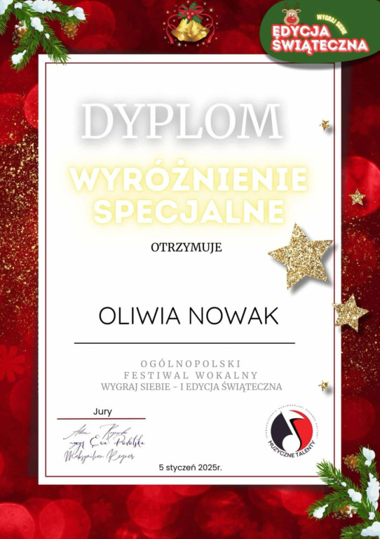 Wyróżnienia Oliwii Nowak
