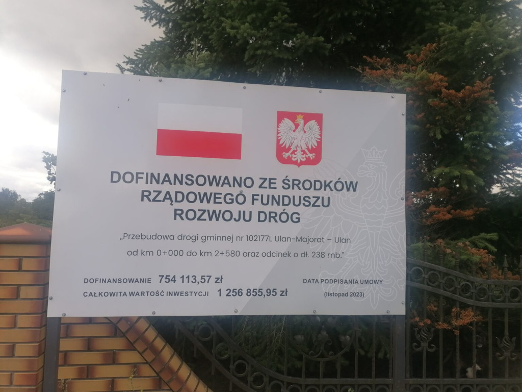 Przebudowy dróg w gminie Ulan-Majorat