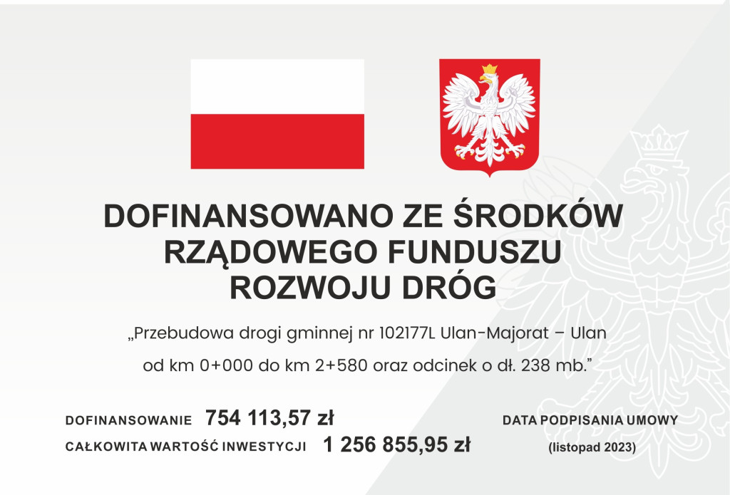 Przebudowy dróg w gminie Ulan-Majorat