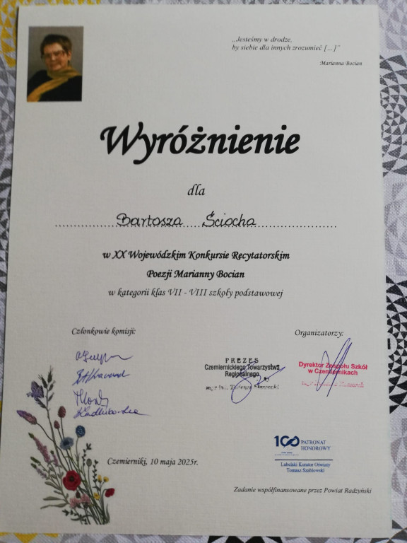 Recytatorzy z GOK-u w Ulanie na konkursie