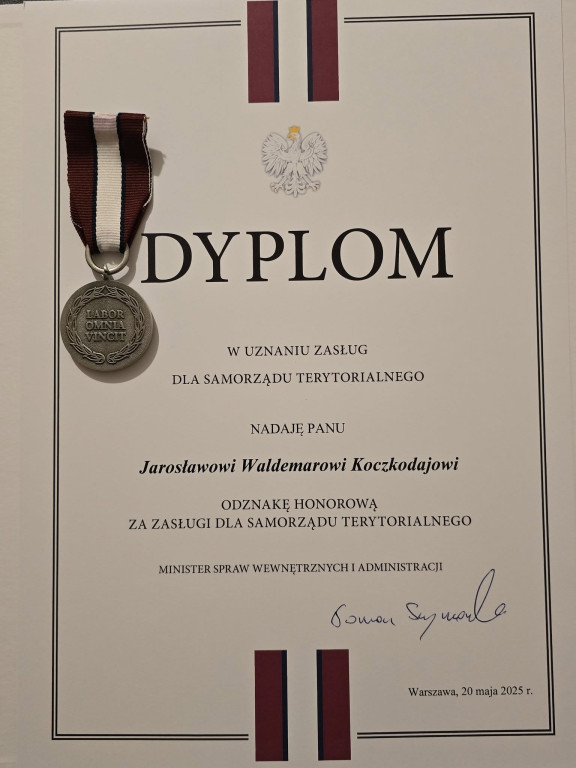 Odznaczenie wójta Jarosława Koczkodaja