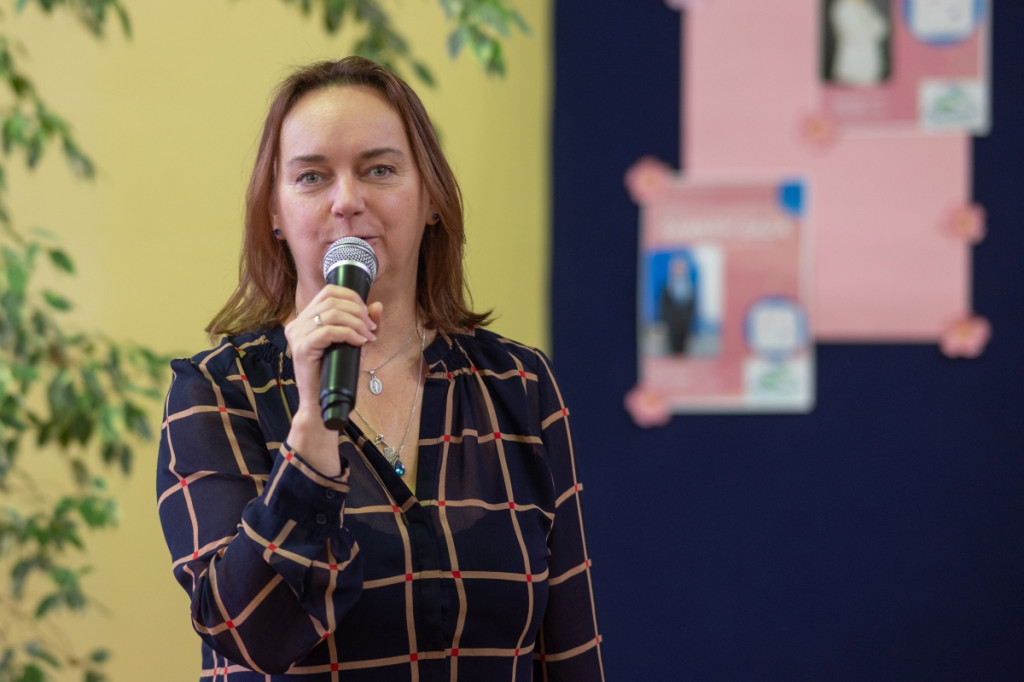 Spotkanie uczniów I LO z prezesem Spomleku