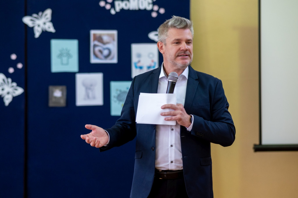 Spotkanie uczniów I LO z prezesem Spomleku