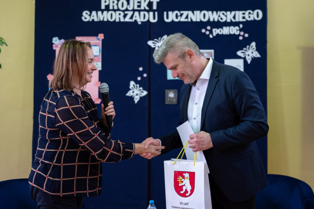 Spotkanie uczniów I LO z prezesem Spomleku