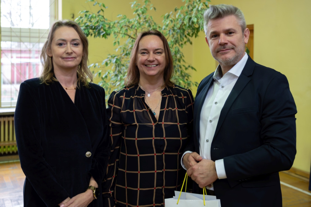 Spotkanie uczniów I LO z prezesem Spomleku