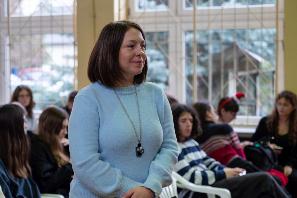 Spotkanie uczniów I LO z prezesem Spomleku