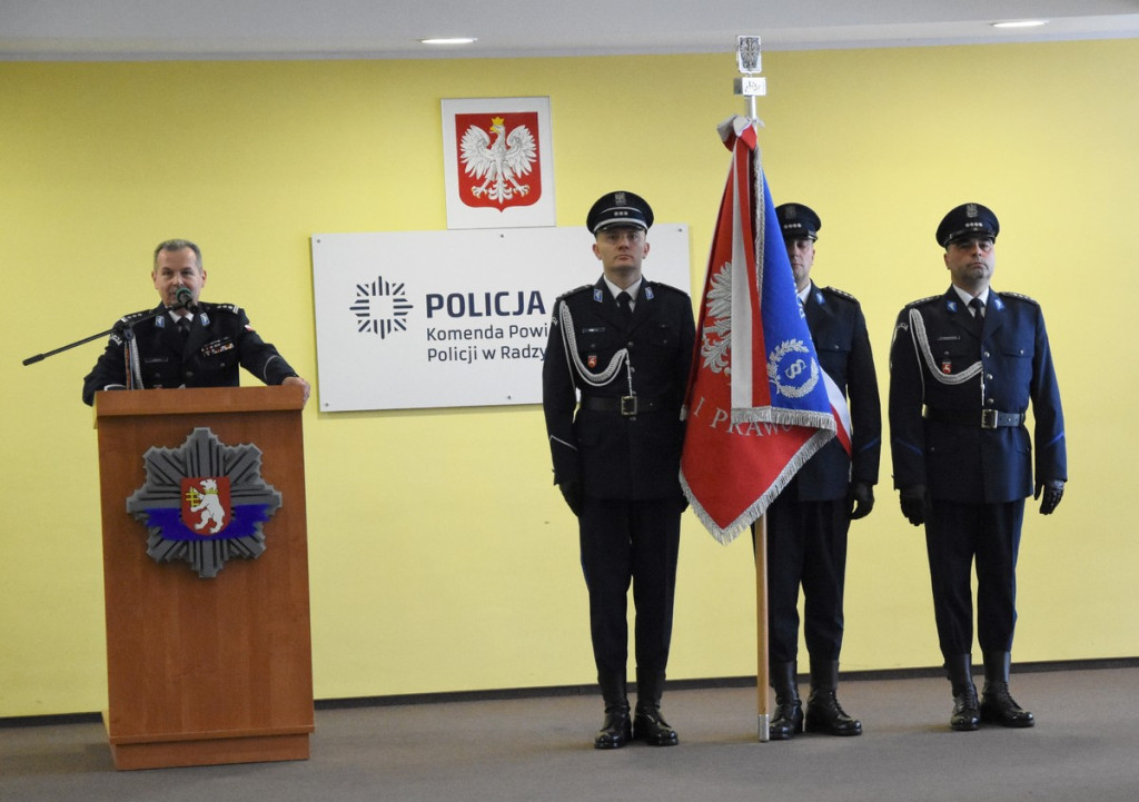 Powitanie nowego komendanta policji w Radzyniu
