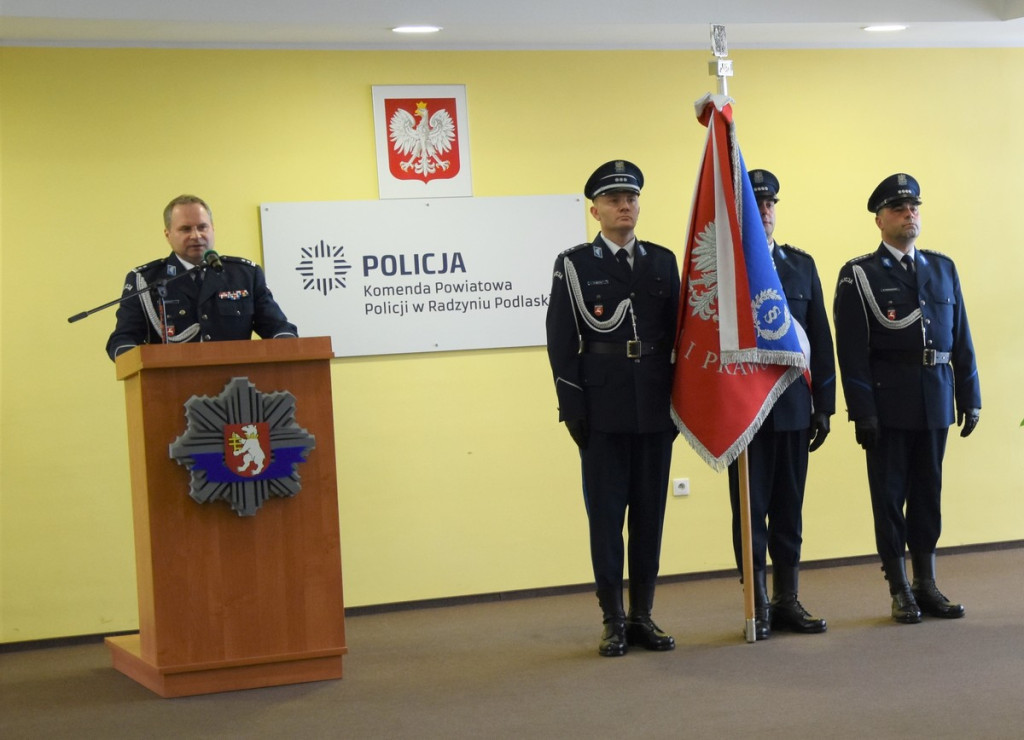 Powitanie nowego komendanta policji w Radzyniu