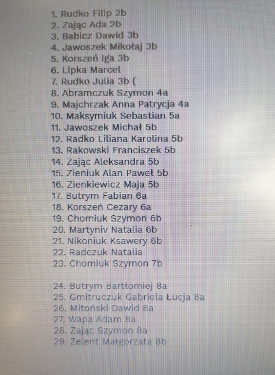 Uczniowie z SP w Komarówce na Biegu Tropem Wilczym