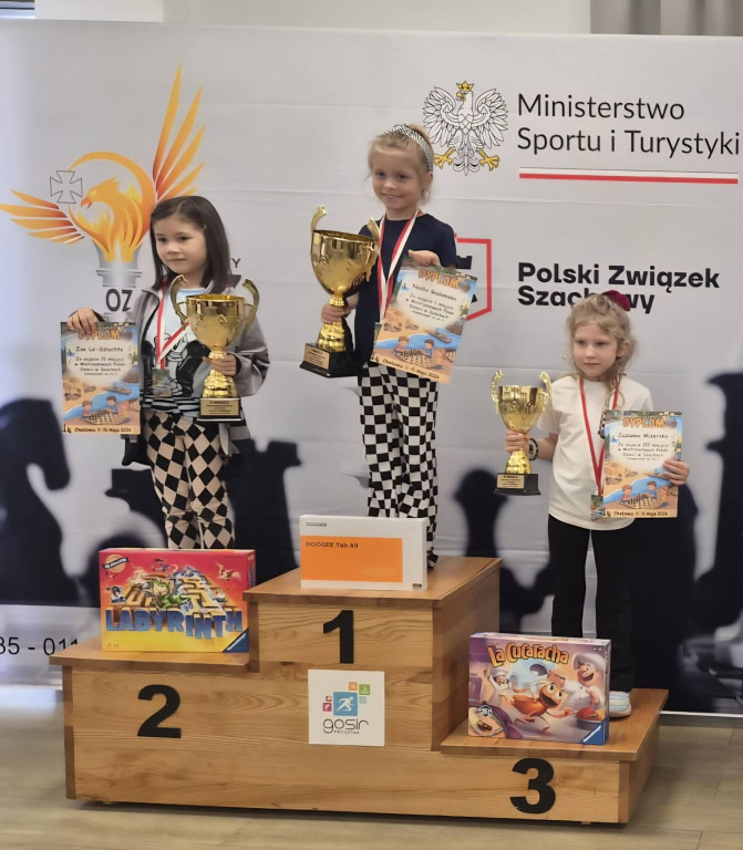 Młodzi radzyńscy szachiści na turnieju w Chutowej