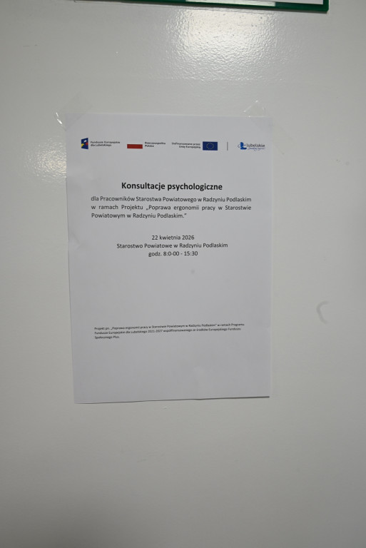 Projekt poprawy ergonomii w Starostwie