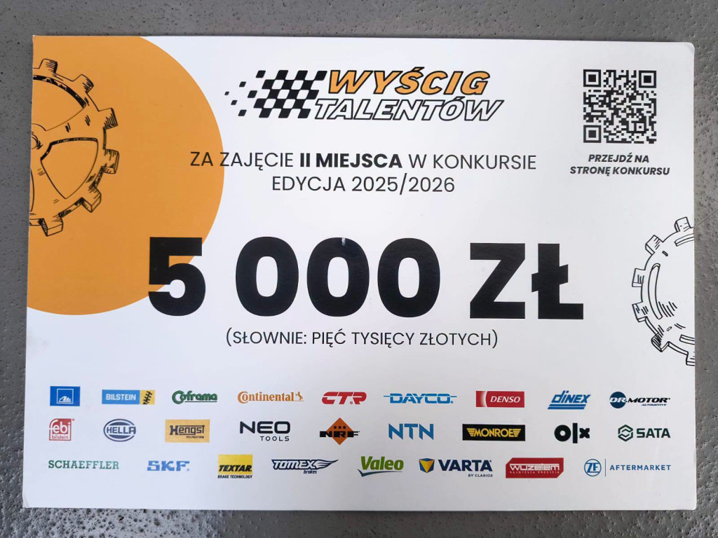 Kacper Makaruk na konkursie wiedzy motoryzacyjnej