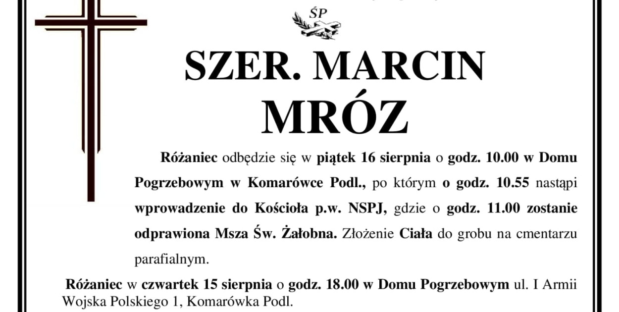 Marcin Mróz nie żyje