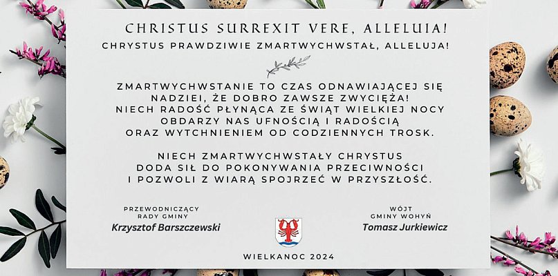 Życzenia wielkanocne z gminy Wohyń - 237790