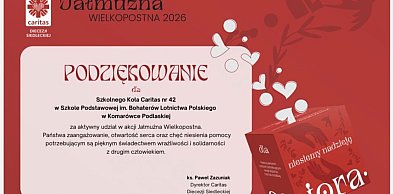 Akcja "Jałmużna Wielkopostna" w SP w Komarówce