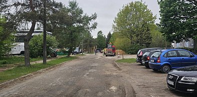 Prace przy drodze do szpitala psychiatrycznego