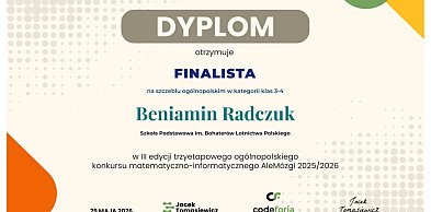 Uczeń SP w Komarówce finalistą konkursu "AleMózgi"