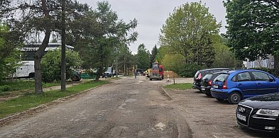 Prace przy drodze do szpitala psychiatrycznego