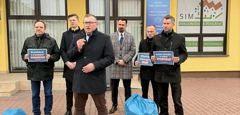Protest w Białej Podlaskiej przeciw systemowi kaucyjnemu