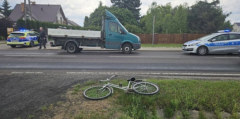 Potrącenie rowerzysty na drodze krajowej nr 19