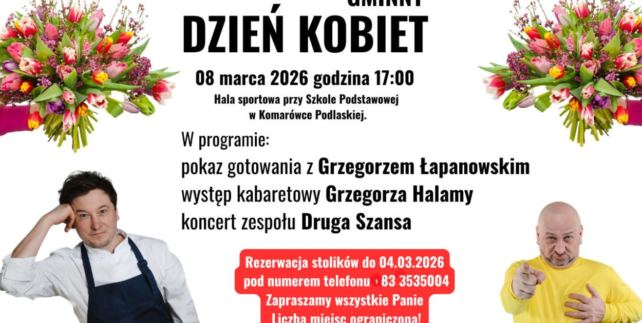 Gminny Dzień Kobiet w Komarówce Podlaskiej - zapowiedź